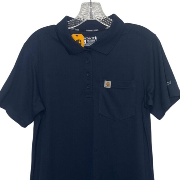 Carhartt Force Relaxed Fit Polo Shirt Womens Medium Blue New Moisture Wicking - Picture 4 of 11